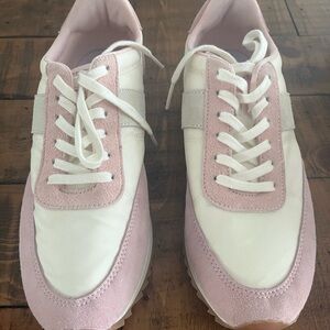 J. Crew Women's Sneakers in Soft Pink and White